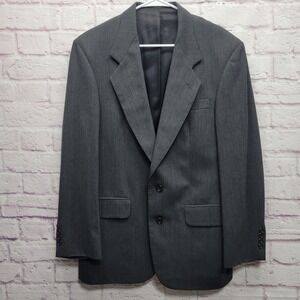 Oscar De La Renta Men Blazer Jacket Size 38R 100% Wool Dark Gray Business Office